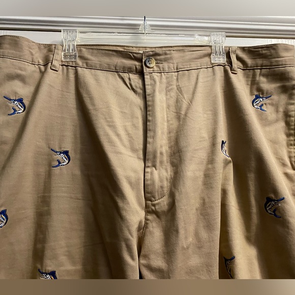 Island Republic Men’s Tan Shorts Embroidered With Fish Cruise Beach Sz 42 - Picture 4 of 14